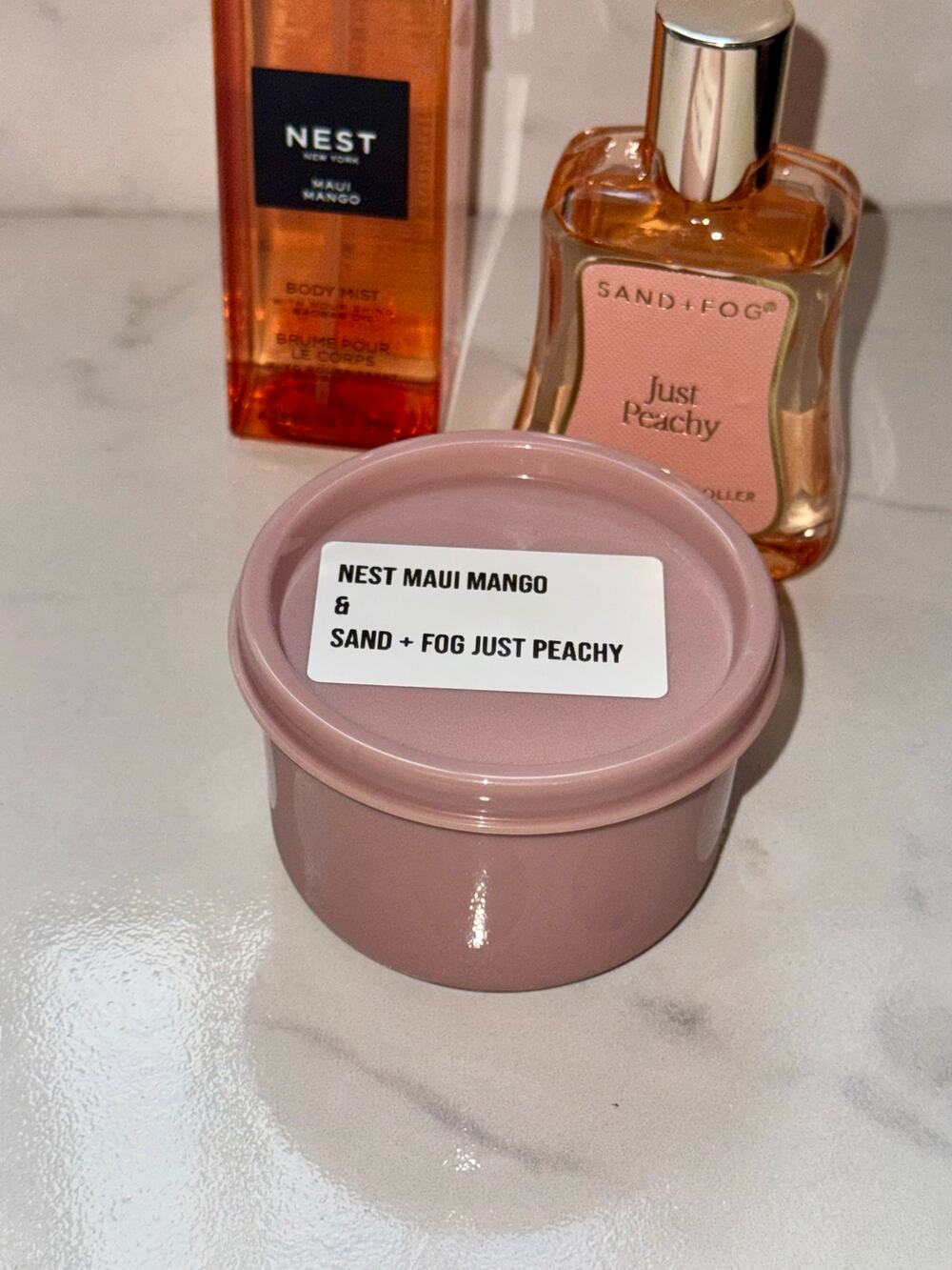 Mango and Peach Dusting Powder - with Sand + Fog Just Peachy and Nest Maui Mango